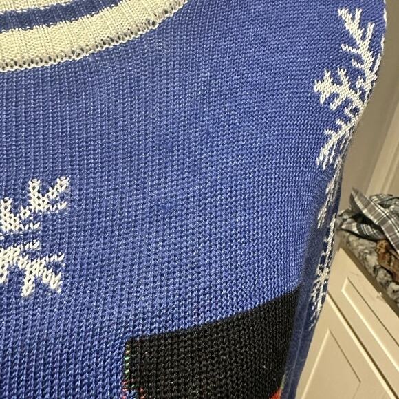 Tipsy Elves Snowman Nose Thief Ugly Christmas Sweater – Fun Holiday - Picture 3 of 10